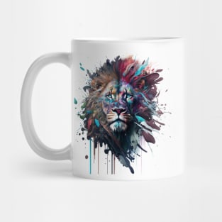 Lion Splash Art: Vibrant Fantasy Portrait #5 Mug